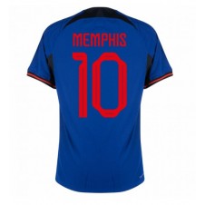 Nederland Memphis Depay #10 Bortedrakt VM 2022 Kortermet